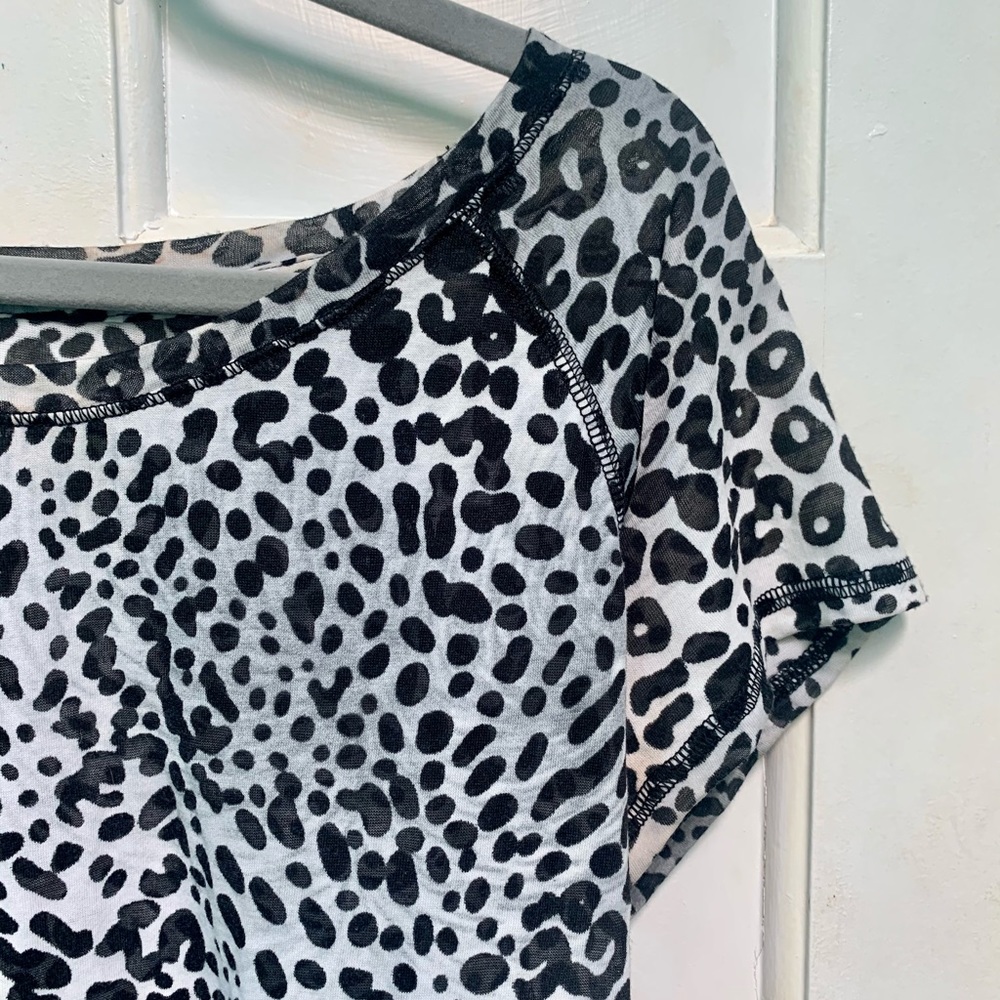 Express Leopard Print Off the Shoulder Top - Picture 2 of 5